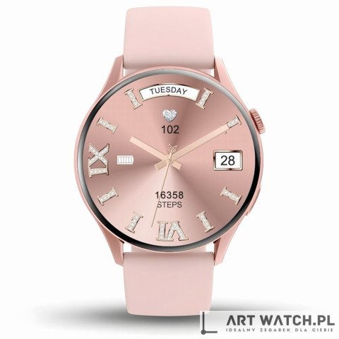 Smartwatch Gravity Różowe Złoto Pasek + Bransoleta GT11-5
