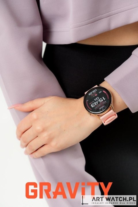 Smartwatch Gravity Różowe Złoto Pasek + Bransoleta GT11-5