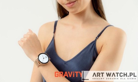 Smartwatch Gravity Różowe Złoto Pasek + Bransoleta GT11-6