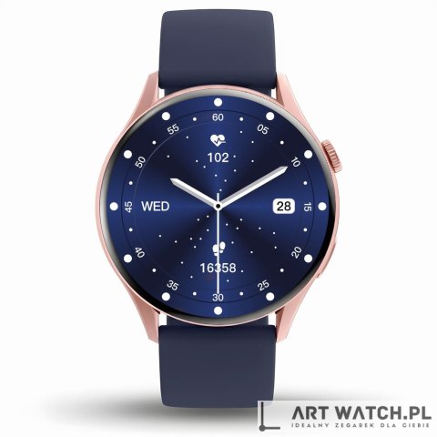 Smartwatch Gravity Różowe Złoto Pasek + Bransoleta GT11-6