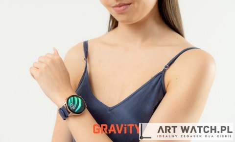 Smartwatch Gravity Różowe Złoto Pasek + Bransoleta GT11-6