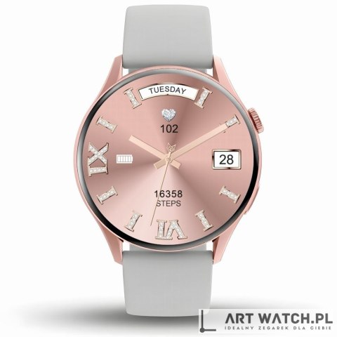 Smartwatch Gravity Różowe Złoto Pasek + Bransoleta GT11-8