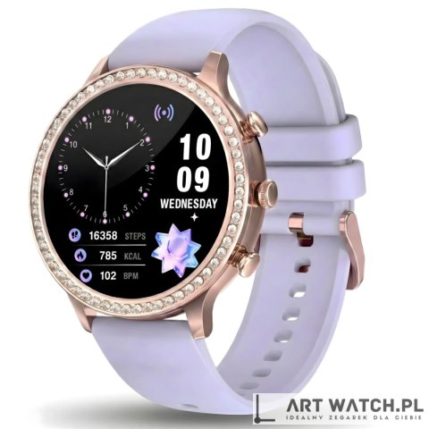 Smartwatch Gravity Różowe Złoto Pasek i Bransoleta GT5-7