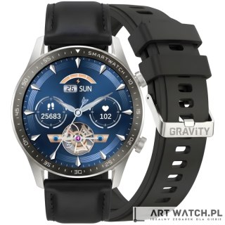 Smartwatch Gravity Srebrny 2 Paski GT10-7