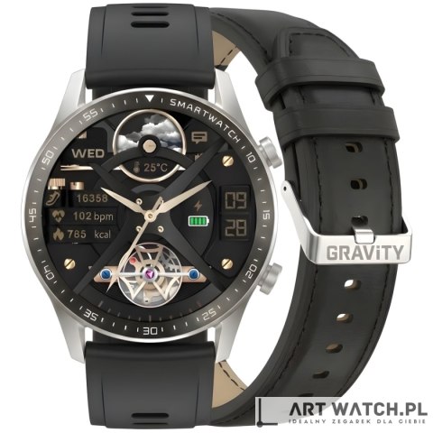 Smartwatch Gravity Srebrny 2 Paski GT10-7