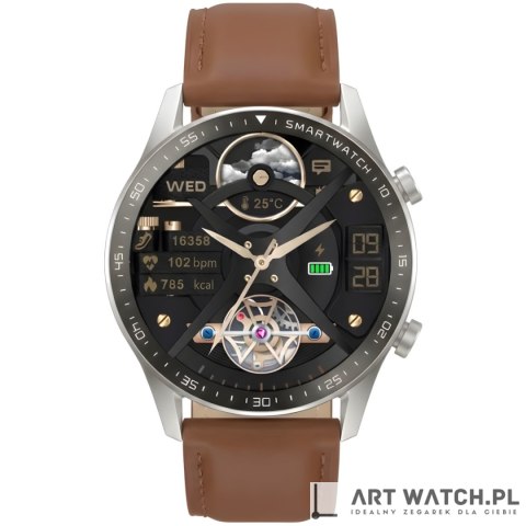 Smartwatch Gravity Srebrny 2 Paski GT10-8