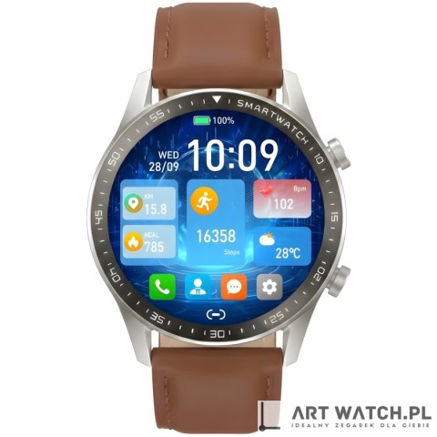 Smartwatch Gravity Srebrny 2 Paski GT10-8