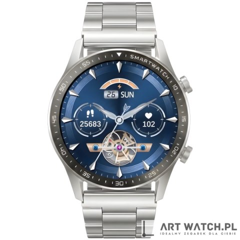 Smartwatch Gravity Srebrny Bransoleta + Pasek GT10-6
