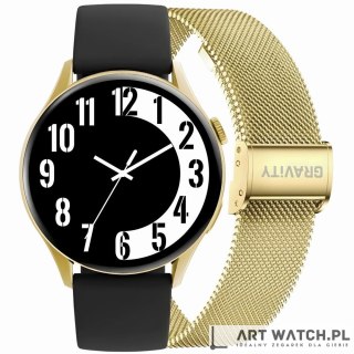 Smartwatch Gravity Złoty Pasek + Bransoleta GT11-1