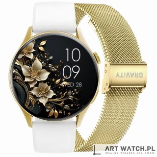Smartwatch Gravity Złoty Pasek + Bransoleta GT11-2