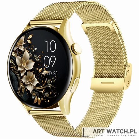 Smartwatch Gravity Złoty Pasek + Bransoleta GT11-2