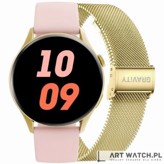 Smartwatch Gravity Złoty Pasek + Bransoleta GT11-3