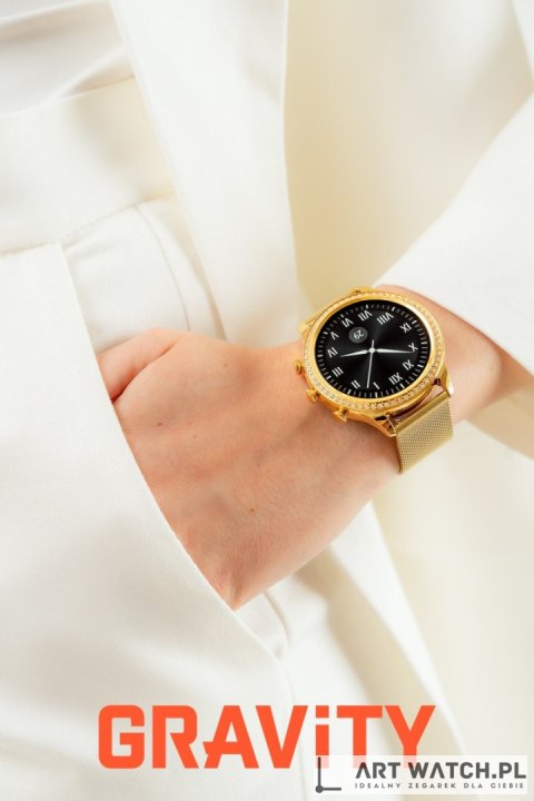 Smartwatch Gravity Złoty Pasek i Bransoleta GT5-1