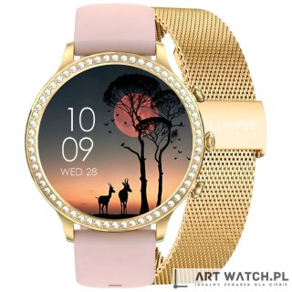 Smartwatch Gravity Złoty Pasek i Bransoleta GT5-3