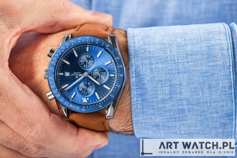Zegarek Męski Giewont Chronograph Sapphire Brązowo Niebieski GW8720-A2