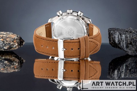 Zegarek Męski Giewont Chronograph Sapphire Brązowo Niebieski GW8720-A2