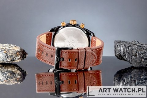 Zegarek Męski Giewont Chronograph Sapphire Czarno Brązowy GW8810-A3