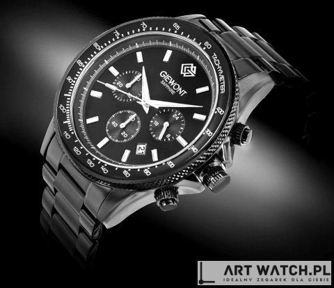 Zegarek Męski Giewont Chronograph Sapphire Czarny GW3520-B1