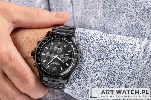 Zegarek Męski Giewont Chronograph Sapphire Czarny GW3520-B1