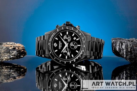 Zegarek Męski Giewont Chronograph Sapphire Czarny GW3520-B1