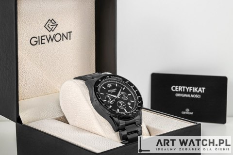Zegarek Męski Giewont Chronograph Sapphire Czarny GW3520-B1