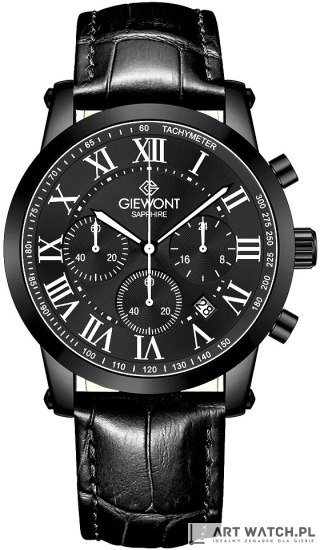 Zegarek Męski Giewont Chronograph Sapphire Czarny GW6260-A3