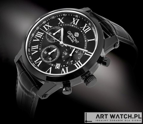 Zegarek Męski Giewont Chronograph Sapphire Czarny GW6260-A3