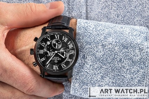 Zegarek Męski Giewont Chronograph Sapphire Czarny GW6260-A3