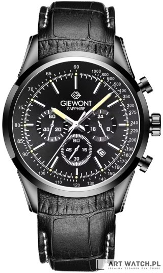 Zegarek Męski Giewont Chronograph Sapphire Czarny GW7650-A4