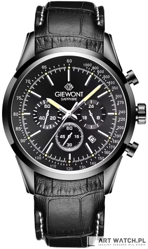 Zegarek Męski Giewont Chronograph Sapphire Czarny GW7650-A4