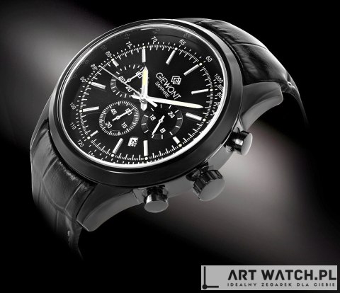 Zegarek Męski Giewont Chronograph Sapphire Czarny GW7650-A4