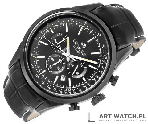 Zegarek Męski Giewont Chronograph Sapphire Czarny GW7650-A4