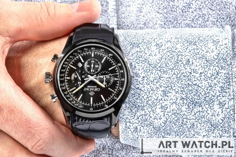 Zegarek Męski Giewont Chronograph Sapphire Czarny GW7650-A4