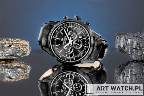 Zegarek Męski Giewont Chronograph Sapphire Czarny GW7650-A4