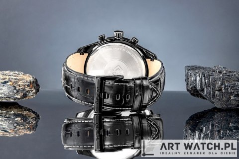 Zegarek Męski Giewont Chronograph Sapphire Czarny GW7650-A4