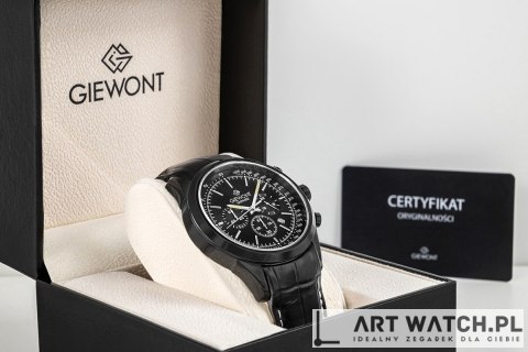 Zegarek Męski Giewont Chronograph Sapphire Czarny GW7650-A4