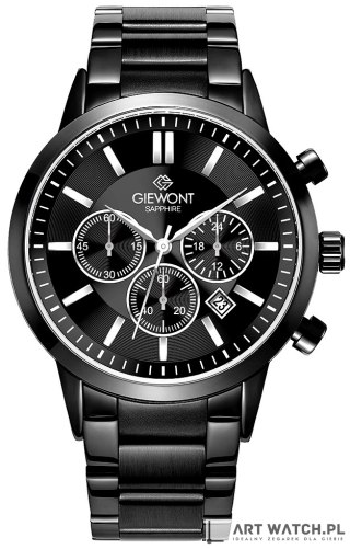 Zegarek Męski Giewont Chronograph Sapphire Czarny GW8510-B2
