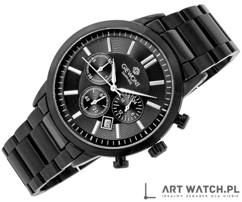 Zegarek Męski Giewont Chronograph Sapphire Czarny GW8510-B2