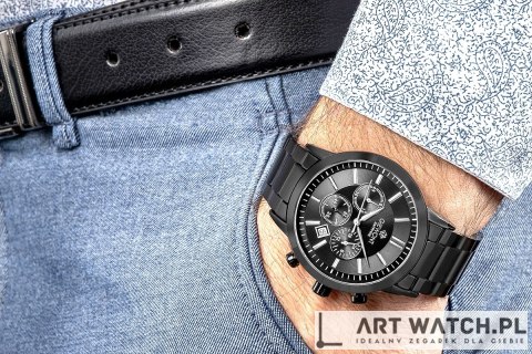 Zegarek Męski Giewont Chronograph Sapphire Czarny GW8510-B2