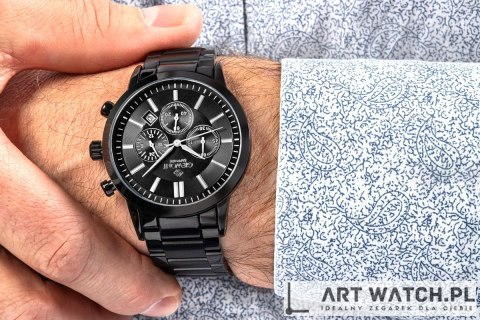 Zegarek Męski Giewont Chronograph Sapphire Czarny GW8510-B2