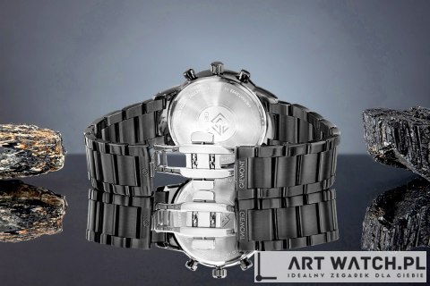 Zegarek Męski Giewont Chronograph Sapphire Czarny GW8510-B2