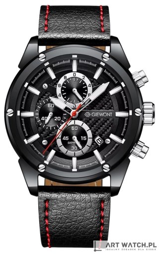 Zegarek Męski Giewont Chronograph Sapphire Czarny GW8810-A1