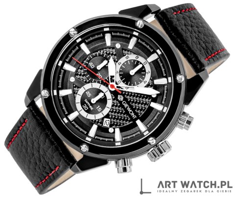 Zegarek Męski Giewont Chronograph Sapphire Czarny GW8810-A1