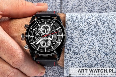 Zegarek Męski Giewont Chronograph Sapphire Czarny GW8810-A1