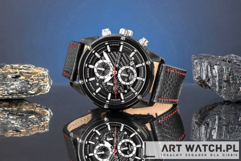 Zegarek Męski Giewont Chronograph Sapphire Czarny GW8810-A1
