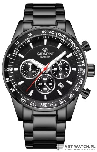 Zegarek Męski Giewont Chronograph Sapphire Czarny GW9140-B2