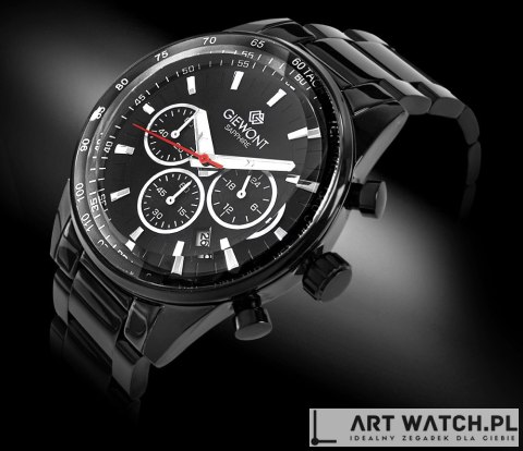 Zegarek Męski Giewont Chronograph Sapphire Czarny GW9140-B2