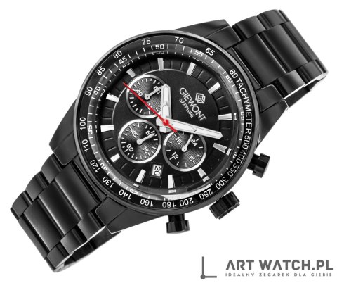 Zegarek Męski Giewont Chronograph Sapphire Czarny GW9140-B2