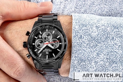 Zegarek Męski Giewont Chronograph Sapphire Czarny GW9140-B2