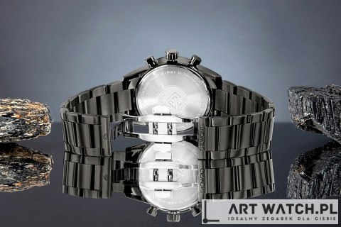Zegarek Męski Giewont Chronograph Sapphire Czarny GW9140-B2